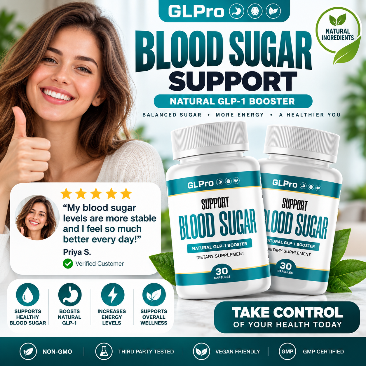 GLPro Blood Sugar Support natural GLP-1 booster