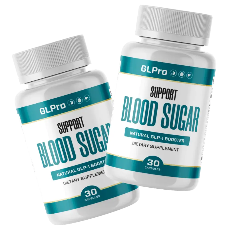 GLPro Support Blood Sugar supplement bottles